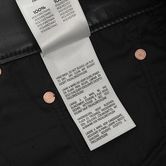 MOTHER NWT The Rambler Zip Ankle Pants Women’s Size 30 Black Faux Leather - Picture 8 of 9